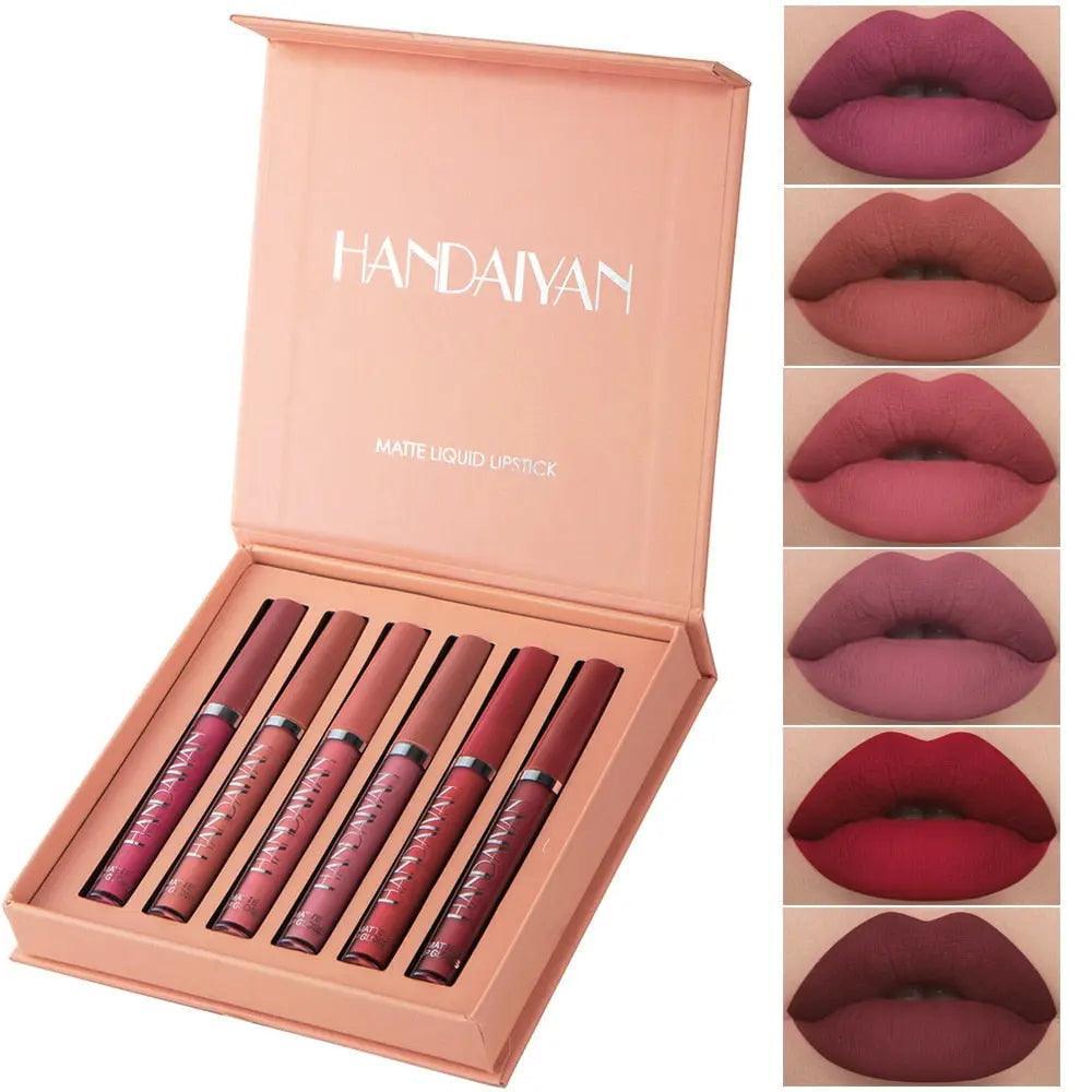 Kit 6 Batons Beauty Lips Handaiyan - 16hs De Duração - Miss Femme